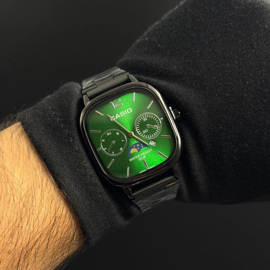 Casio MTP Negro Tablero Verde