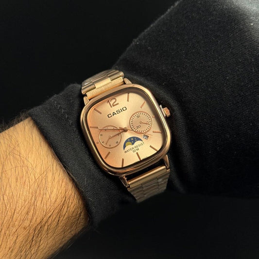 Casio MTP Oro Rosa Tablero Oro Rosa