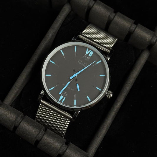 Q&Q Plateado Tablero Negro-Azul