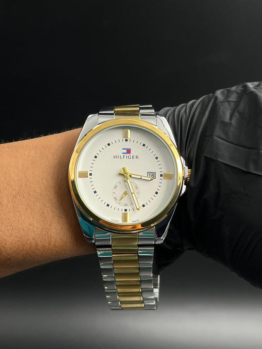Tommy Hilfiger 1810 Bicoler Dorado Tablero Blanco