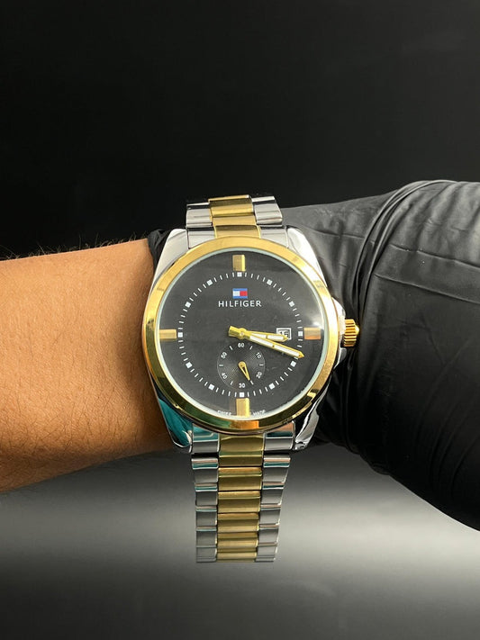 Tommy Hilfiger 1810 Bicolor Dorado Tablero Negro