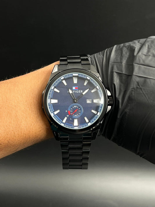 Tommy Hilfiger Negro Tablero Azul